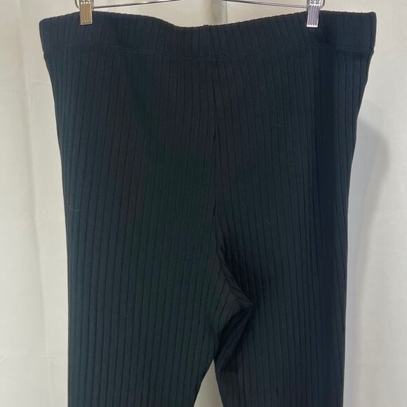 NWT UNIVERSAL STANDARD Aspen Ribbed Knit Wide Leg Pants Black Size L US 22 24 - Picture 7 of 11